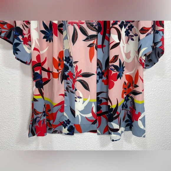 Cabi Blooming Blush Pink Floral Tropical Kimono Topper Shawl Cardigan Women XS/S - Picture 7 of 13